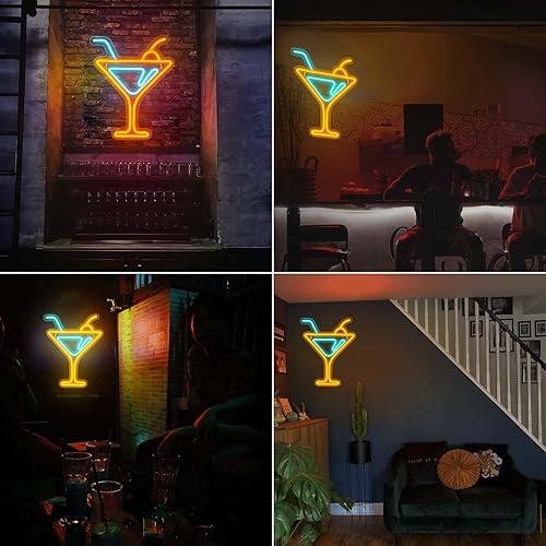 Miniatura 6 de Letreros de neón de cóctel para decoración de pared, letreros de neón LED de barra