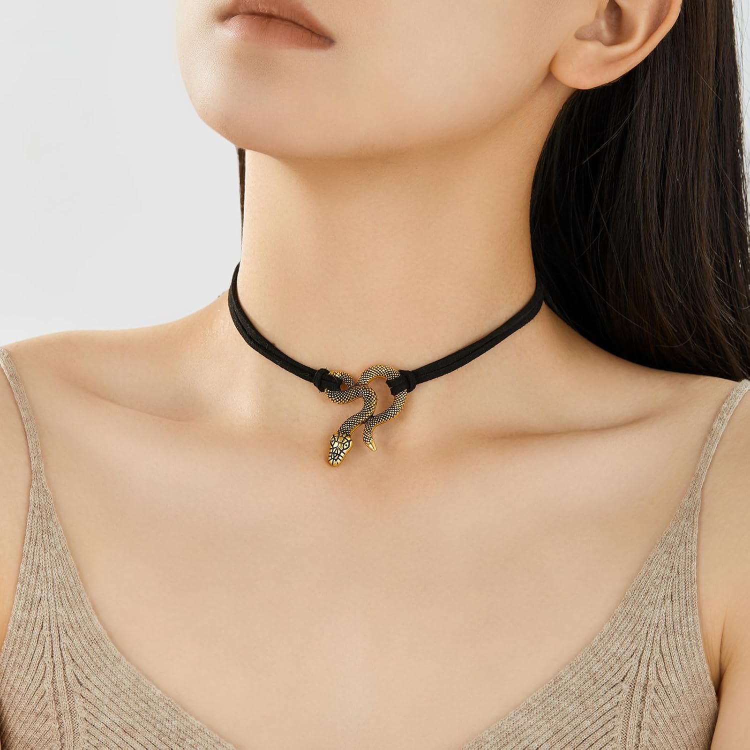 Snake Necklace Goth Choker Necklace Snake Choker Witch Serpent Gothic Jewelry Halloween - Image 2