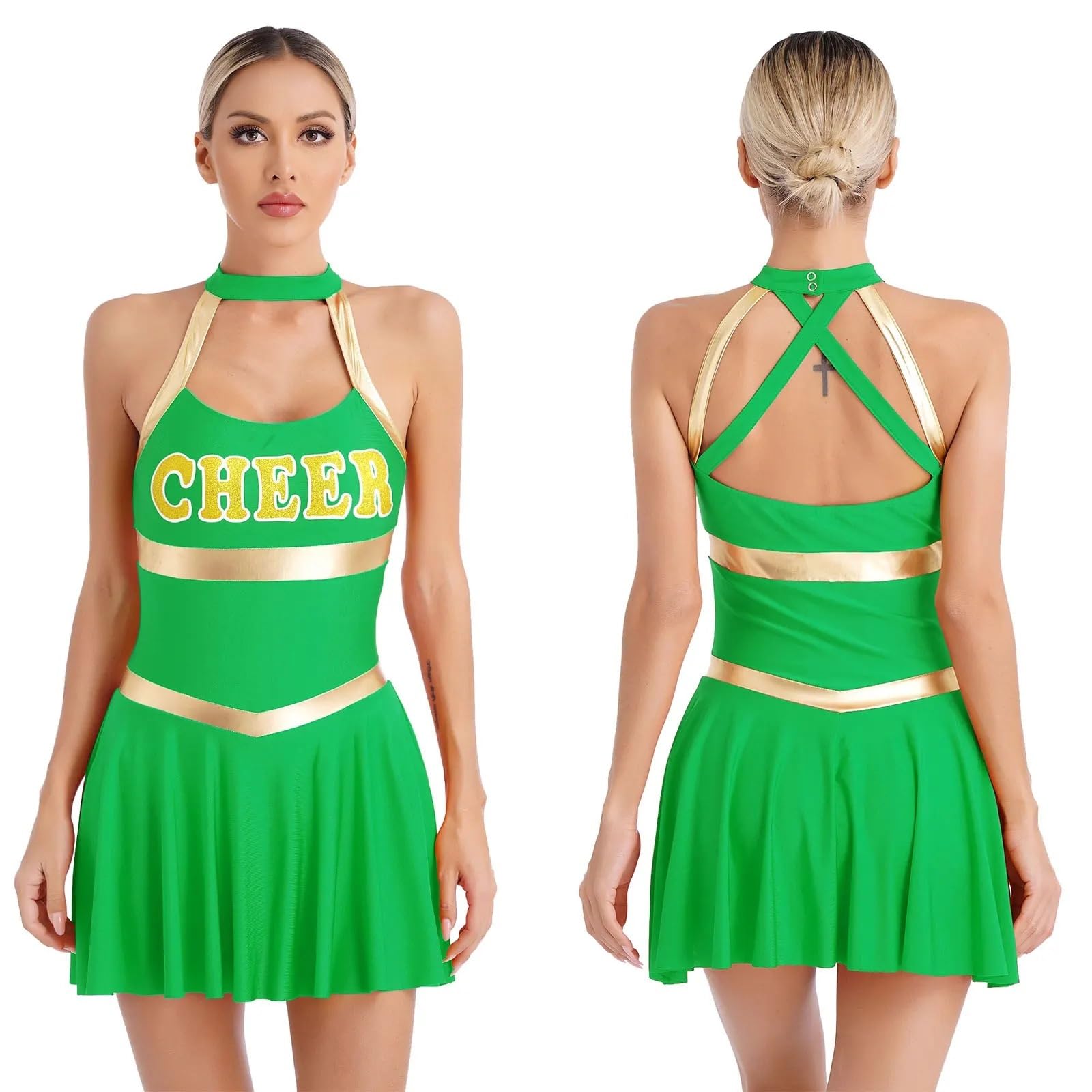 Costume da cheerleader Costume da cheerleader donna, uniforme, for giovani studentesse, carnevale, cosplay, vestito Il richiamo della notte