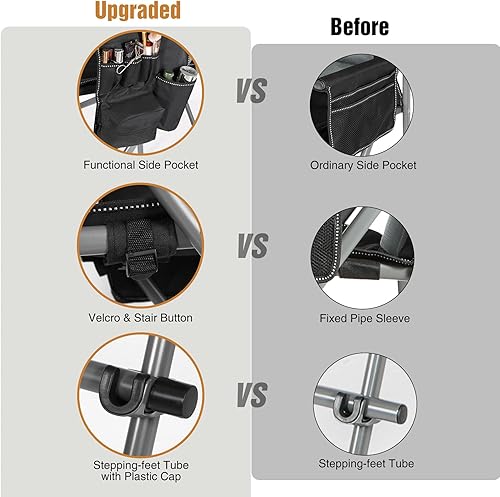 Miniatura 5 de Sillas plegables extra altas Stonehomy para adultos 330lbs, sillas director plegables de altura de barra portátiles para acampar al aire libre,