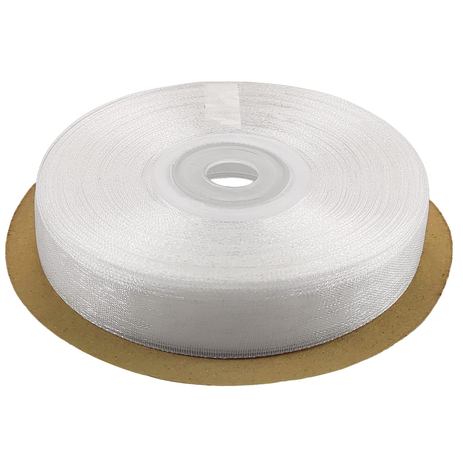 Netuno ruban 12mm x 32m couleur blanc ruban décoratif ruban cadeau satin et organza tissu mousseline pour décoration bricolage mariage fête festival emballage paquet cadeaux cartes DIY