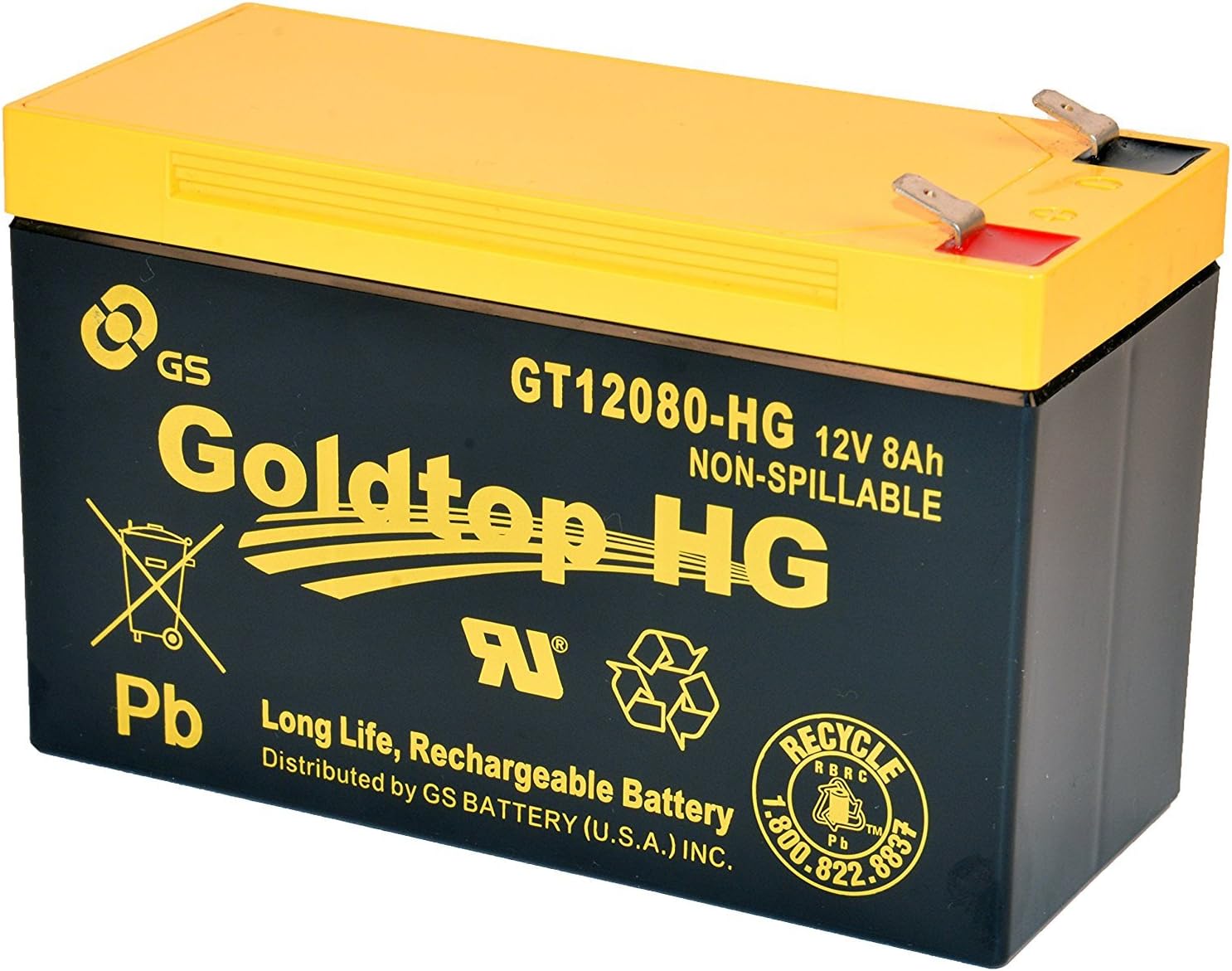 Genuine FiOS OEM Approved Replacement Battery (3 Year Warranty) by GS Battery - GT12080-HG - Premium Replacement for PX12072-HG
