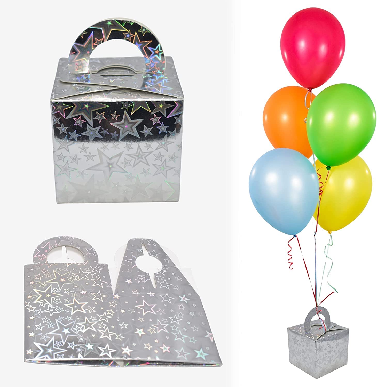 Godfather 20pcs Cupcake Boxes, Godfather Cardboard Packaging Box Individual Bakery Boxes Carrier with Handle for Wedding Birthday Party Favors Baby Showers Kids Cookies (Silver Star Printed)