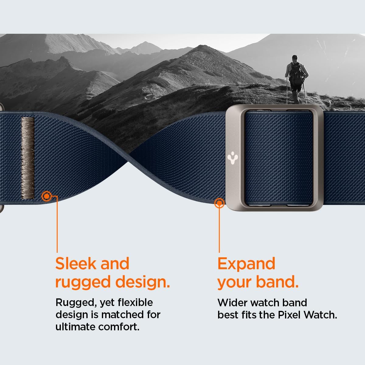 Spigen Lite Fit Designed for Google Pixel Watch 4/3/2/1 41mm Band Nylon Solo Loop Strap