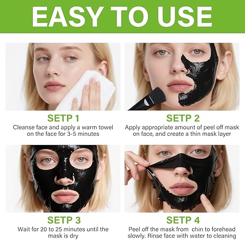 Miniatura 6 de Máscara removedor de puntos negros para mujeres y hombres, carbón de bambú, máscaras negras, control de aceite, limpieza profunda, para todo tipo de