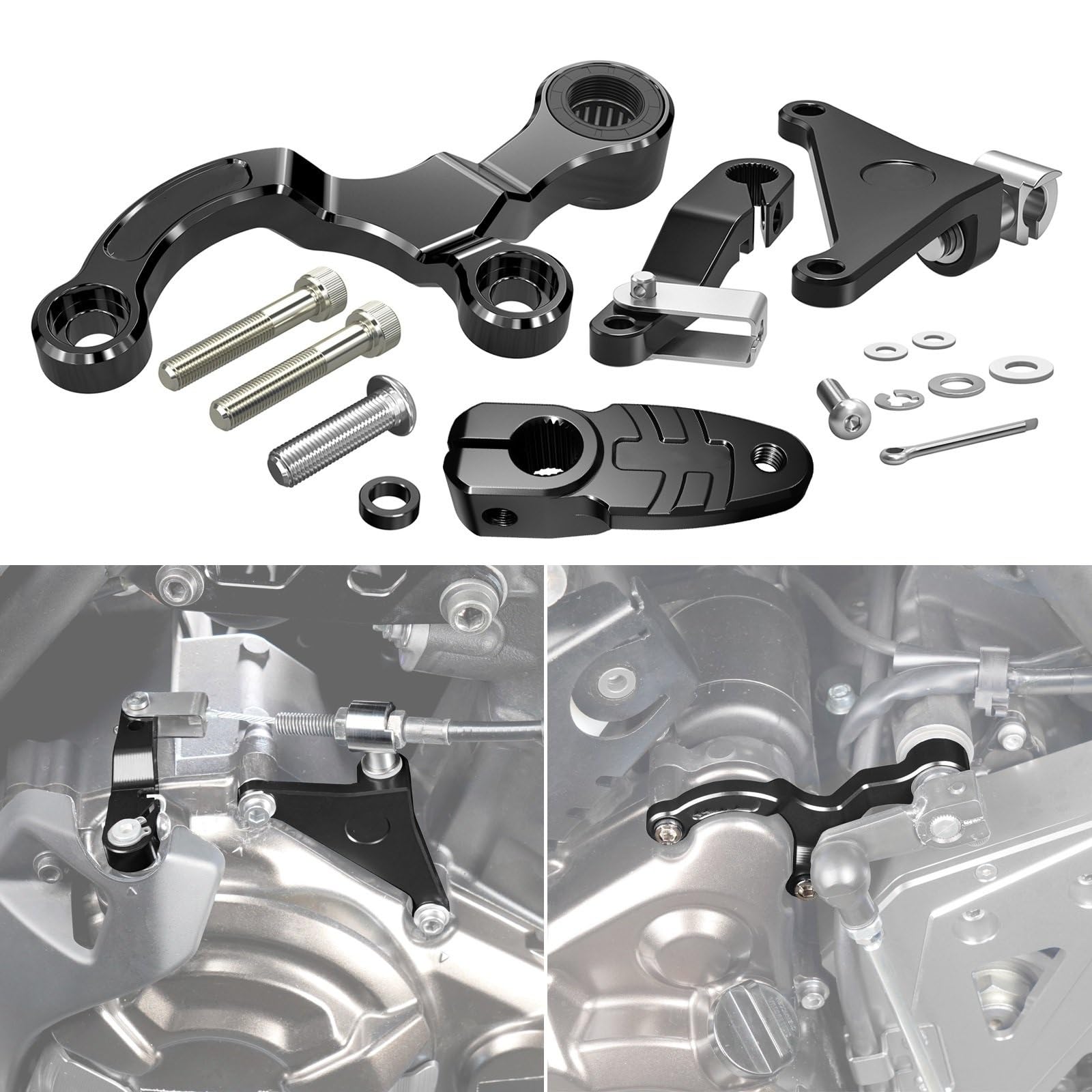 Zestaw linki sprzęgła motocykl Pasuje do Yamaha Tenere 700 19-24 MT07 2018-2022 przedłużenie ramienia dźwigni sprzęgła motocykla/wsparcie dźwigni zmiany biegów/ramię zmiany biegów(5)