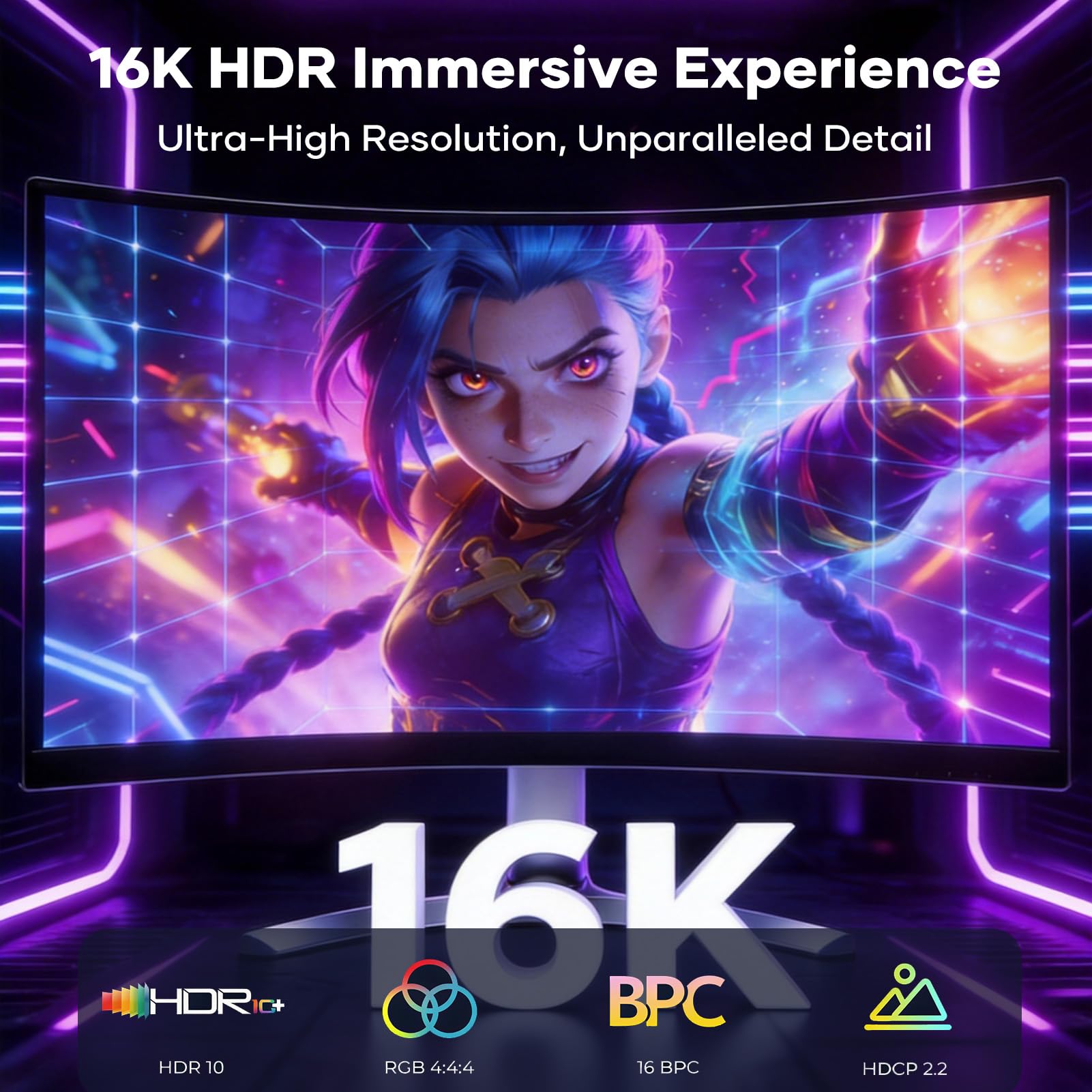 16K Cable Mini DisplayPort a DisplayPort 2.1, 2M 16K@60Hz 8K@144Hz 4K@240Hz, Cable Mini DP a DP 2.1 para HDR G-Sync FreeSync DSC1.2, Gaming Laptop,MacBook,Monitor,NUC