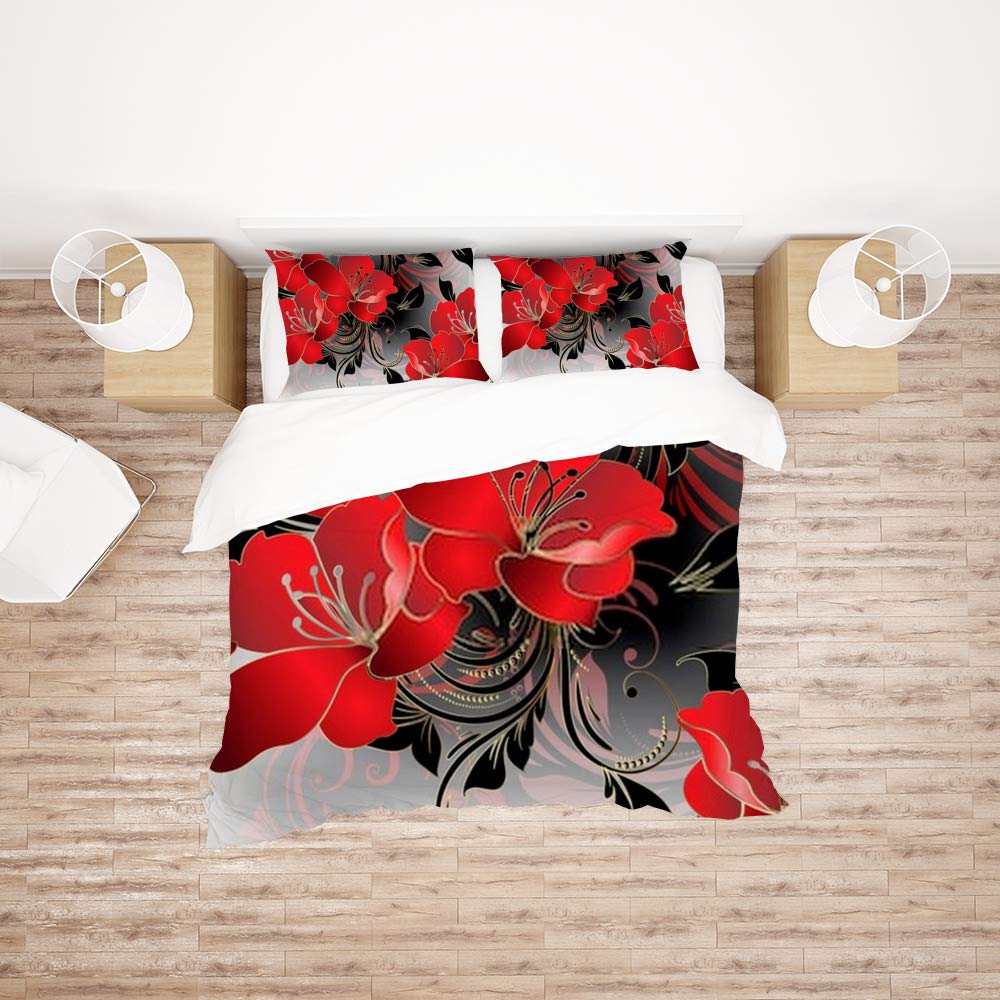 Parure de lit ultra douce et facile d'entretien avec housse de couette motif 2