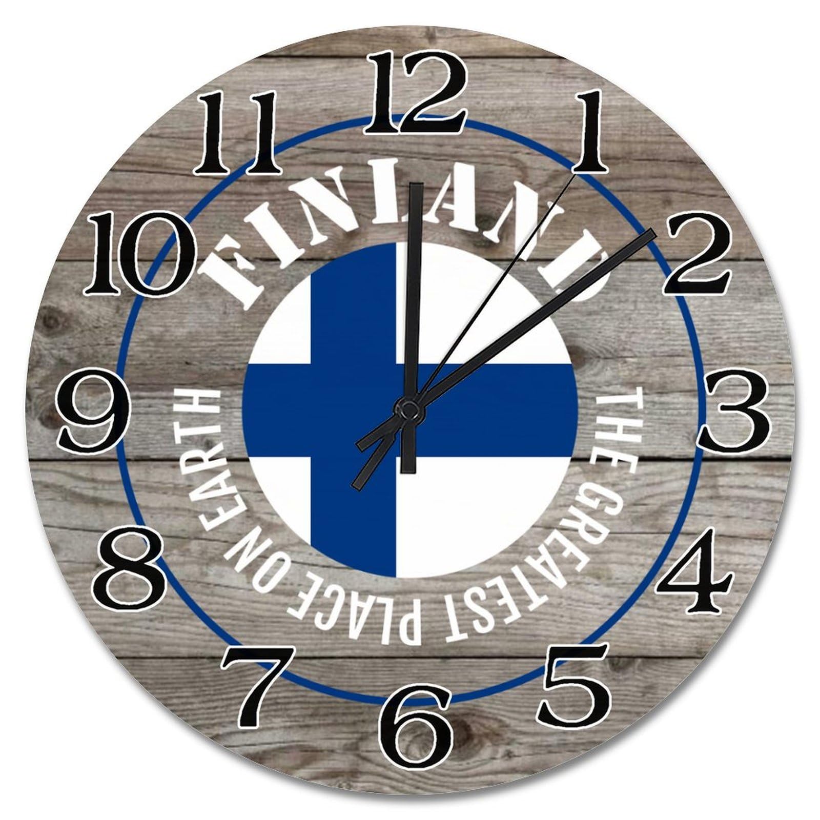 Grande horloge murale drapeau Finlande pour salon et bureau vintage