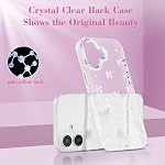 EYZUTAK Case for iPhone 17, Bling Glitter 3D Bowknot Phone Case Cute Sparkly Crystal Clear Bow Aesthetic Design Cover Slim Soft Durable TPU Transparent Protective Cover for Women Girl - Pink Bow