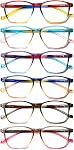 JOSCHOO Dames Lecture Verres Bleu Lumière Blocage Printemps Charnière Mode Imprimé Lunettes de vue pour femmes Hommes