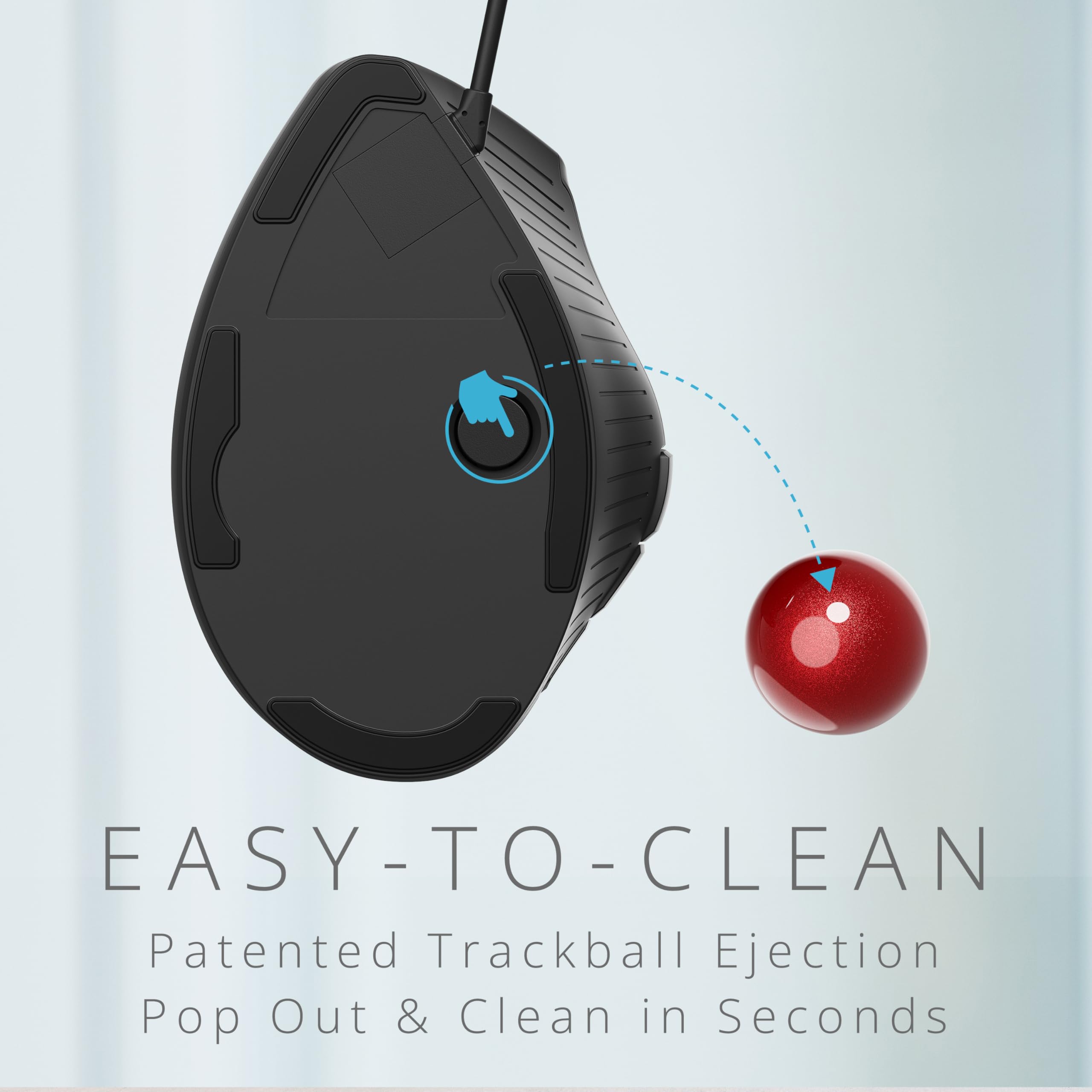 Kensington KB675 Vertikale Trackball Maus kabelgebundene, ergonomisches Design, USB-C/USB-A - Schwarz (K72170WWMY)