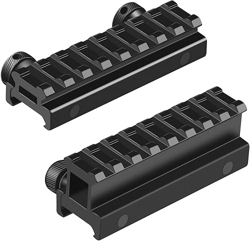 Miniatura 3 de FENTUK - Soportes elevadores Picatinny de 1 pulgada de alto perfil y perfil bajo de 12 pulgada, 8 ranuras, montaje elevador de riel Picatinny con