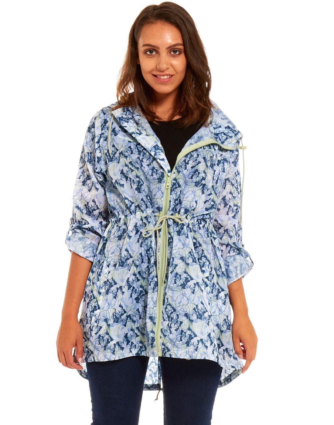 Dalsa New Womens Ladies Raincoat Fishtail Lightweight rain mac Parka Festival Jacket