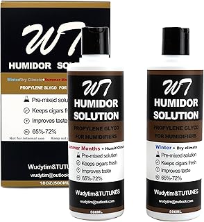 2Pcs Cigar Humidor Solution 16 oz (500 ml) - Regular Liquid Solution for Summer Months Humid Climate/Winter & Dry Climate - Premium Propylene Glycol PG Solution Formula - Safe and Non-Toxic