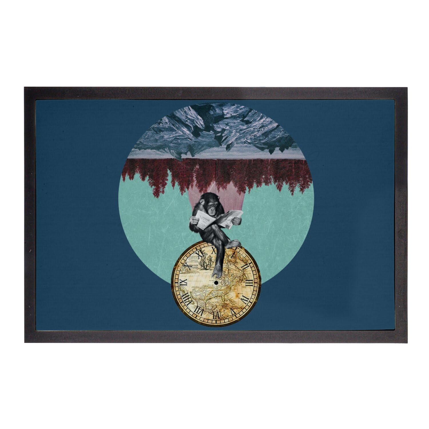 Paillasson bleu original pour eviter une entree triste tapis 60x40cm
