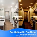 INCARLED 4Inch 5CCT LED Lumières encastrées avec lumière de nuit, 2700K/3000K/3500K/4000K/5000K Dimmable IC Éclairage encastré coté avec boîte de jonction 12Pack 9W 750LM