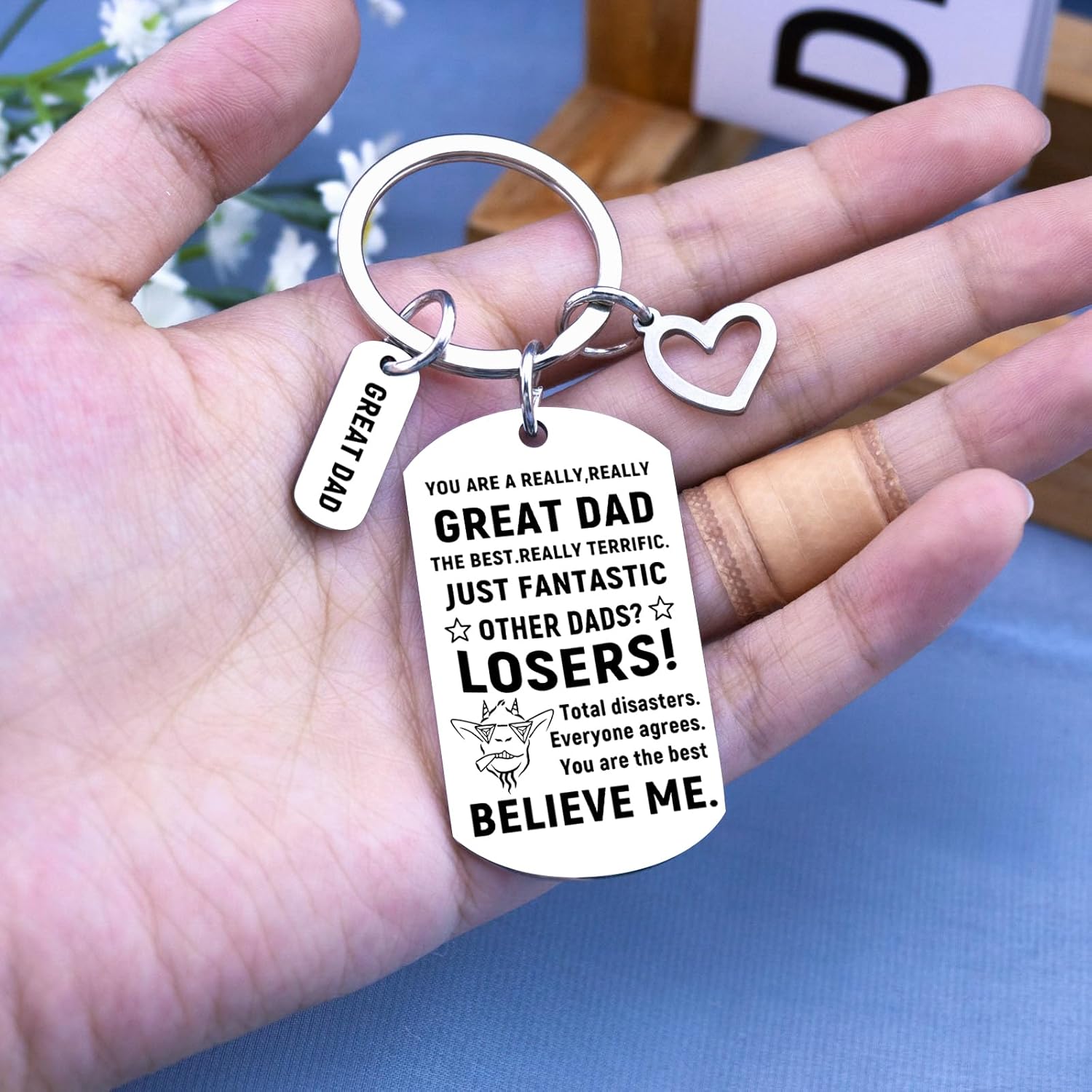 父の日のお父さんギフト 息子娘からの男性の誕生日ギフト 父の日キーホルダー 面白い誕生日 感謝祭 モチベーションアップ 彼への感謝の