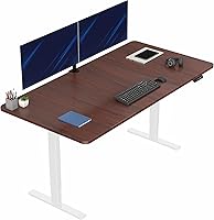 Vista 185 de VIVO DESK-KIT-1B7N-36 - Escritorio eléctrico de pie rústico de 71 x 36 pulgadas, ajuste de altura de memoria, serie 1B, marco negro con parte