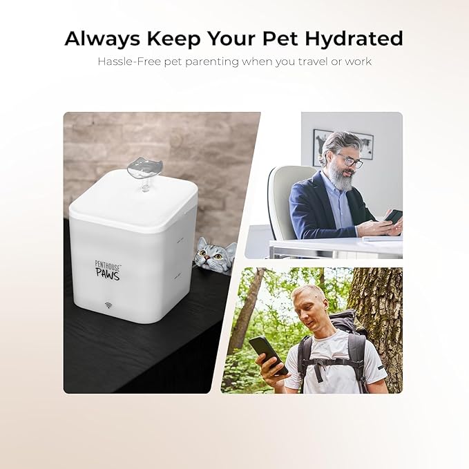 Fuente de Agua Smart para Gatos 2.2L Penthouse Paws Blanca miniatura 4