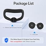 Oculus Quest 2 Pad face avec protecteurs de protection des lentilles Lavable VR Couvertures en silicone pour Meta Quest 2 VR Accessoires (Silicone Cover only, Interface en plastique NOT Incluant)