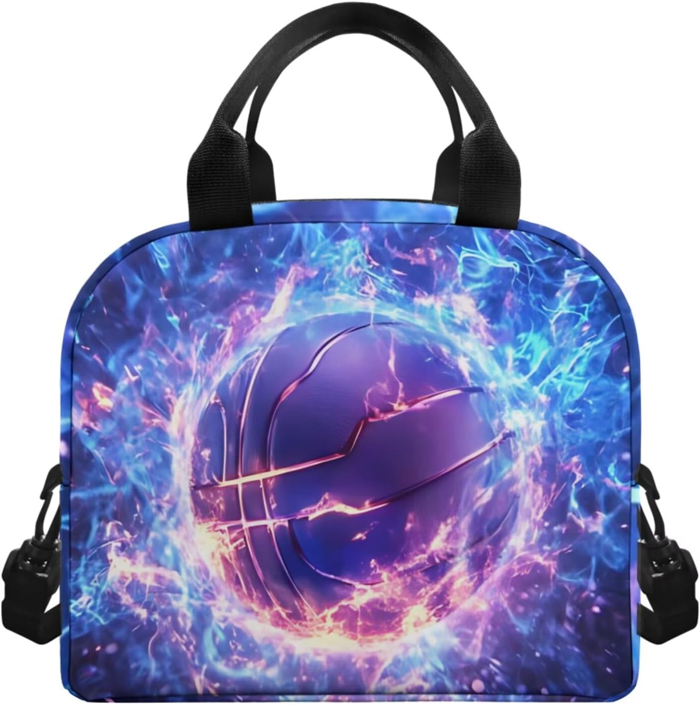 Basketball Middle School Backpack for Boys with Lunch Box Lightweight Fashion Daypack with Water Bottle Sleeve Back to School Gifts for Students Casual Travel Bag Satchel Bagpack