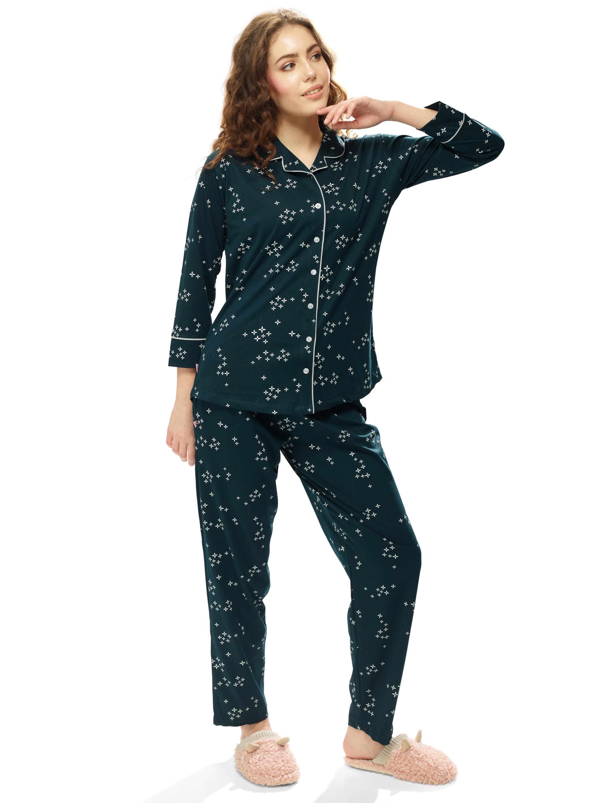 weet Women's Star Printed Night Suit Set-picture-34