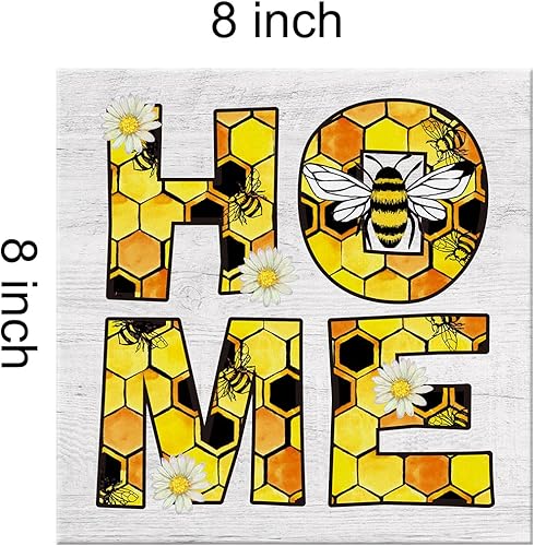 Miniatura 2 de Lienzo impreso con diseño de margaritas y colmenas de campo para decoración de escritorio, póster de Daisy Hive para el hogar, pintura enmarcada de