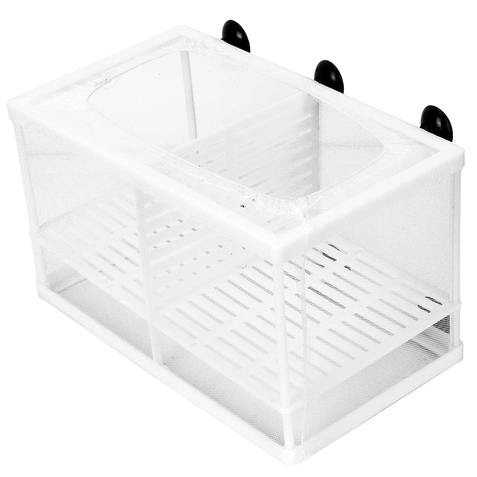 Generic Zuchtbox für Aquarienfische, Langlebiger Brutkasten für Kleine Fische, Geeignet für Alle Aquarien (Groß mit Trennwand)
