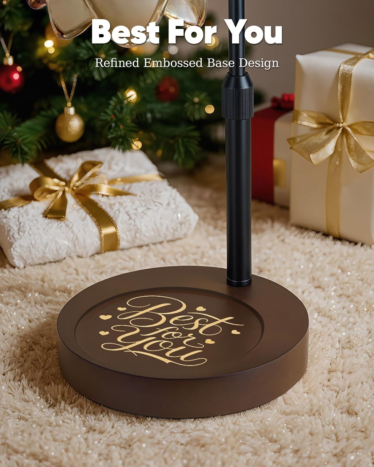 Nacial Candle Warmer Lamp with Timer Dimmer, Valentines Day Gifts for Her Women Wife Mom Girlfriend Birthday Gifts House Warming Home Decor, Candle Warming Lamp Adjustable Height, Embossed Walnut Base