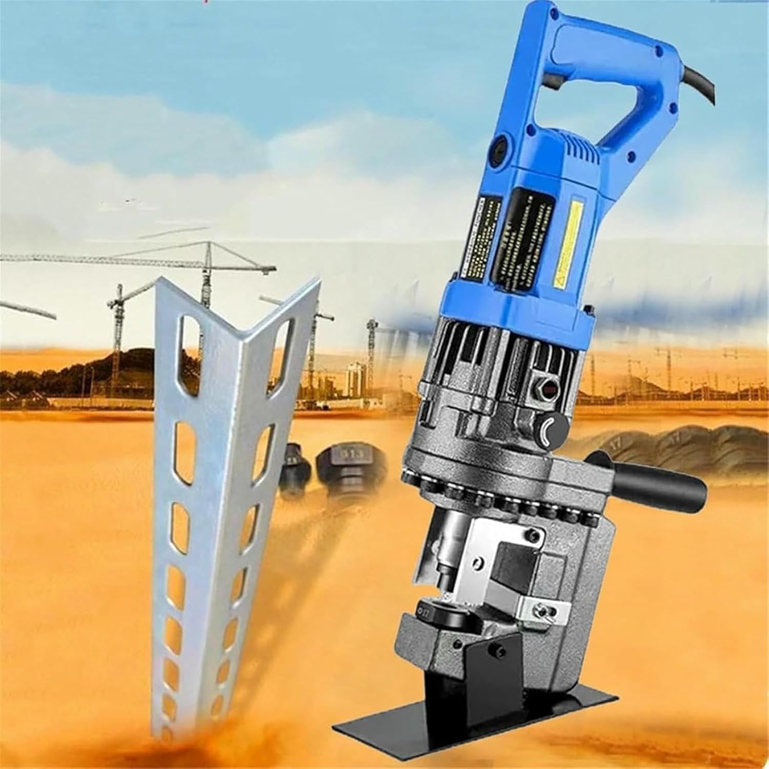 Angle Steel Punching Tool, 1800w Hydraulic Hole Punch Electric Hydraulic Hole Punching Tool, 2-3s Hole Digger Equipped with Complete Standard Molds-