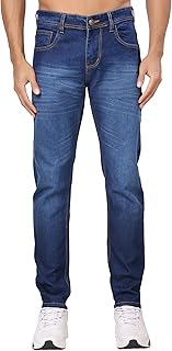 London Hills Men's Regular Fit Mid Rise Cotton Jeans for Man | Straight Fit Jeans for Man | Pant | Mens Bottom Wear | Pant...