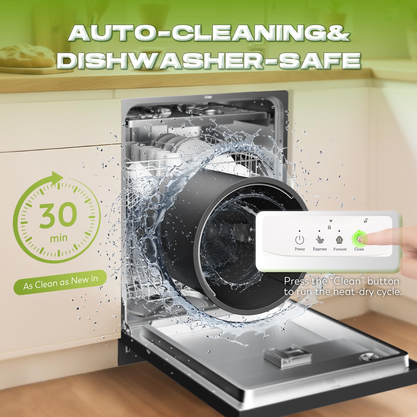 CGOLDENWALL Compostador Eléctrica de Cocina 4.2L, Compostaje Inteligente con Modos Express y Fermentación, Reducción 90‑95% de Residuos, Sin Olor, Autolimpieza, Blanco