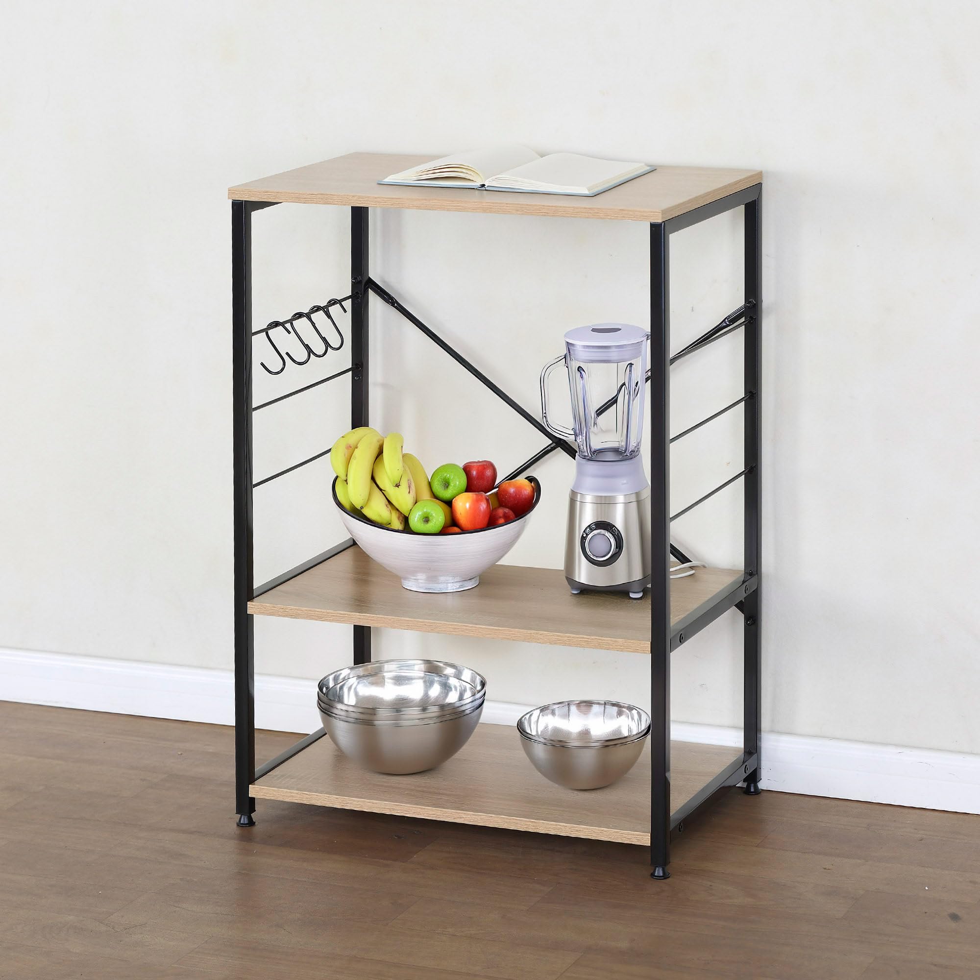 AKTIVE COLORBABY Max Home Tavolino a C, Legno e acciaio, 40x30x66 cm, 6 kg max, Forma rettangolare, Sistema di livellamento, Stabile e robusto, Tavolino da divano, Tavolini (18423)