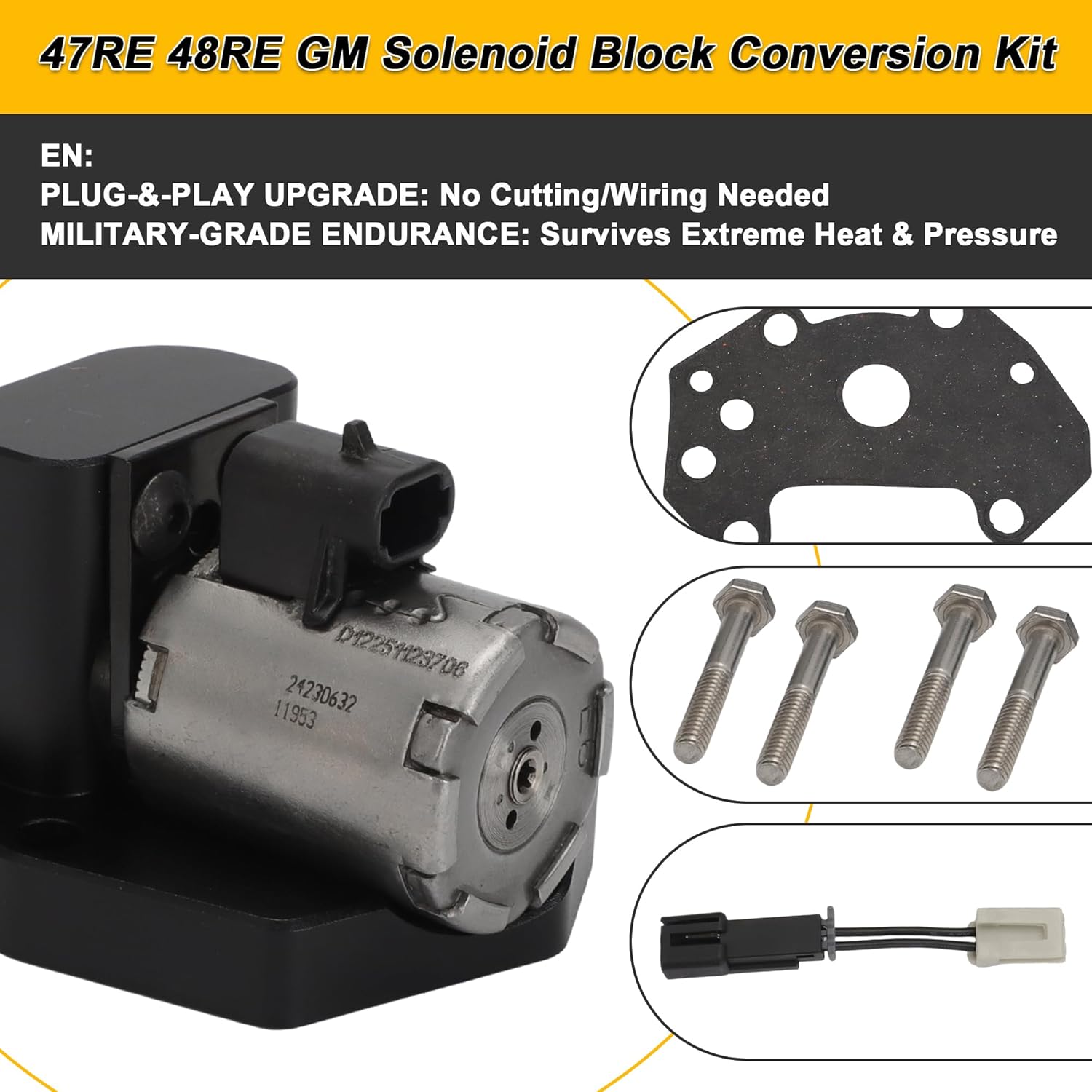 47RE 48RE GM Solenoid Block Conversion Kit for Dodge 5.9L Cummins 1996-2007, Enhance Shift Performance & Transmission Reliability