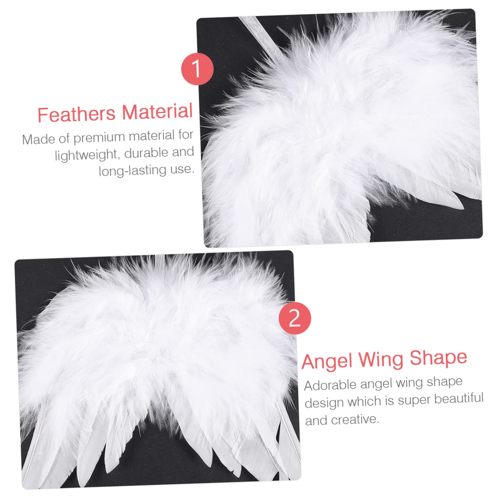 24 Piezas Charm de Alas de Plumas Angel Colgante Navideño Decoración de Alas de Ángel Suministros Navideños de Ángel