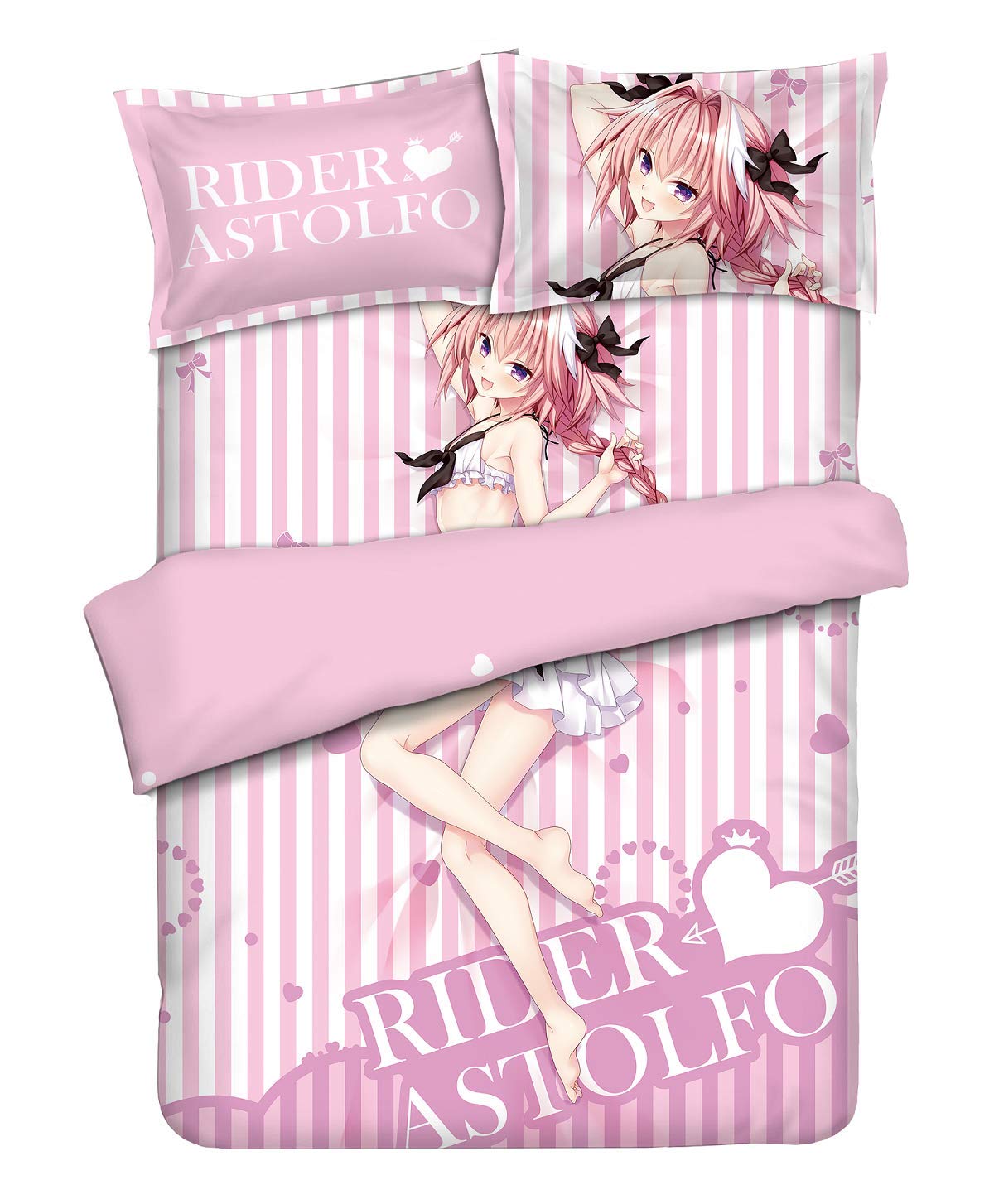 MXDFAFA Japanese Anime Fate Stay Night Fate Grand Order astolfo Otaku Bedding Linen Bedding Set Bed 