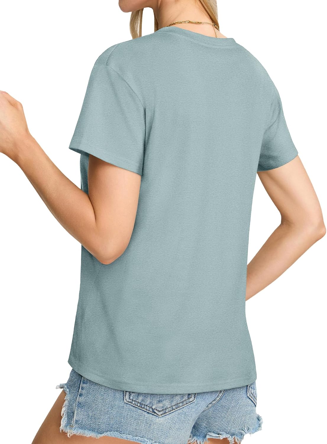 JILUVIN Womens T Shirt Graphic Tees Summer V Neck Short Sleeve Basic Tunic Top 2026