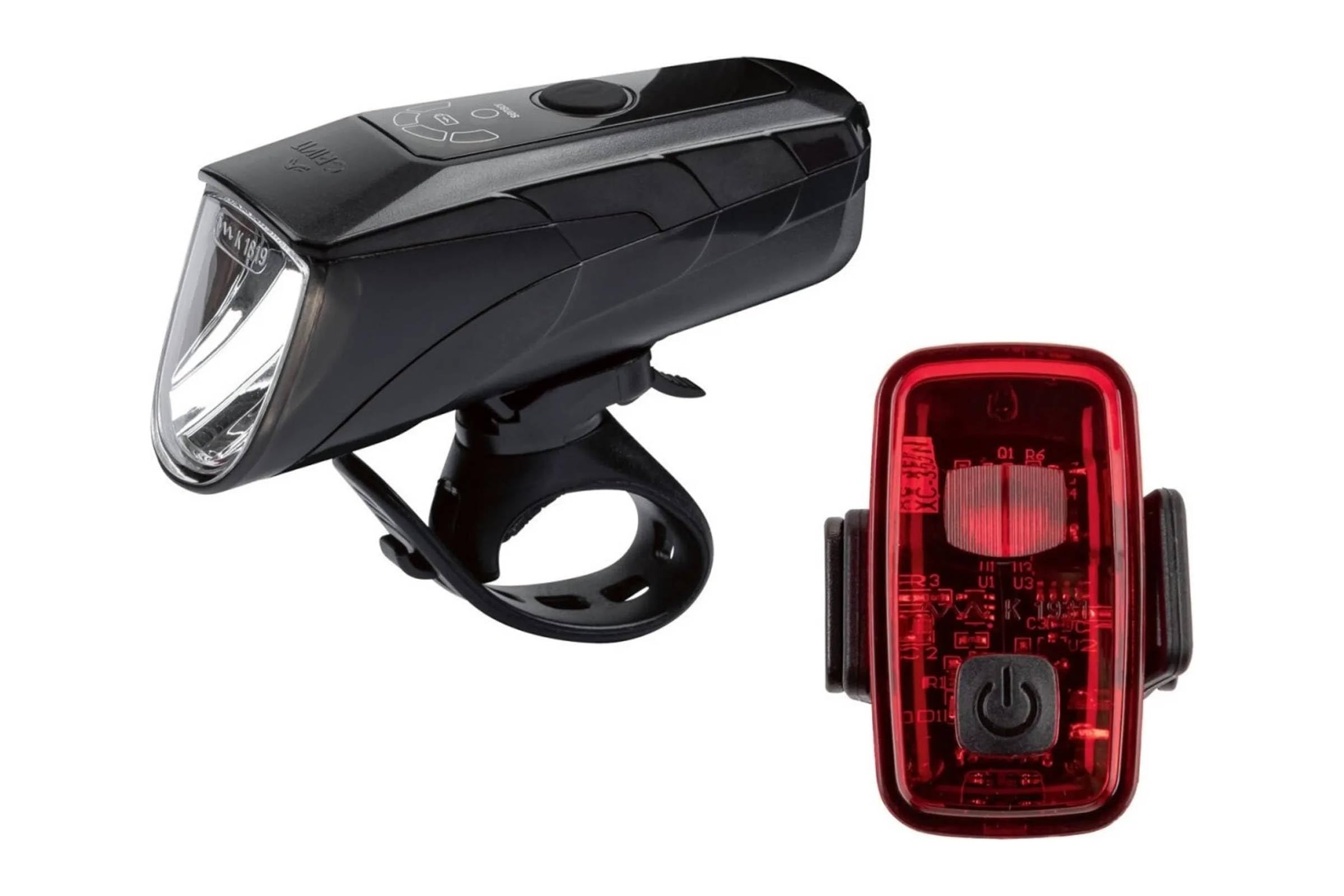 LED Fahrrad Leuchten Set mit USB-C Fahrradbeleuchtung Licht 15/30/70 Lux Automatische Lichtsteuerung Spritzwassergeschützt Passend für alle gängigen Fahrradtypen