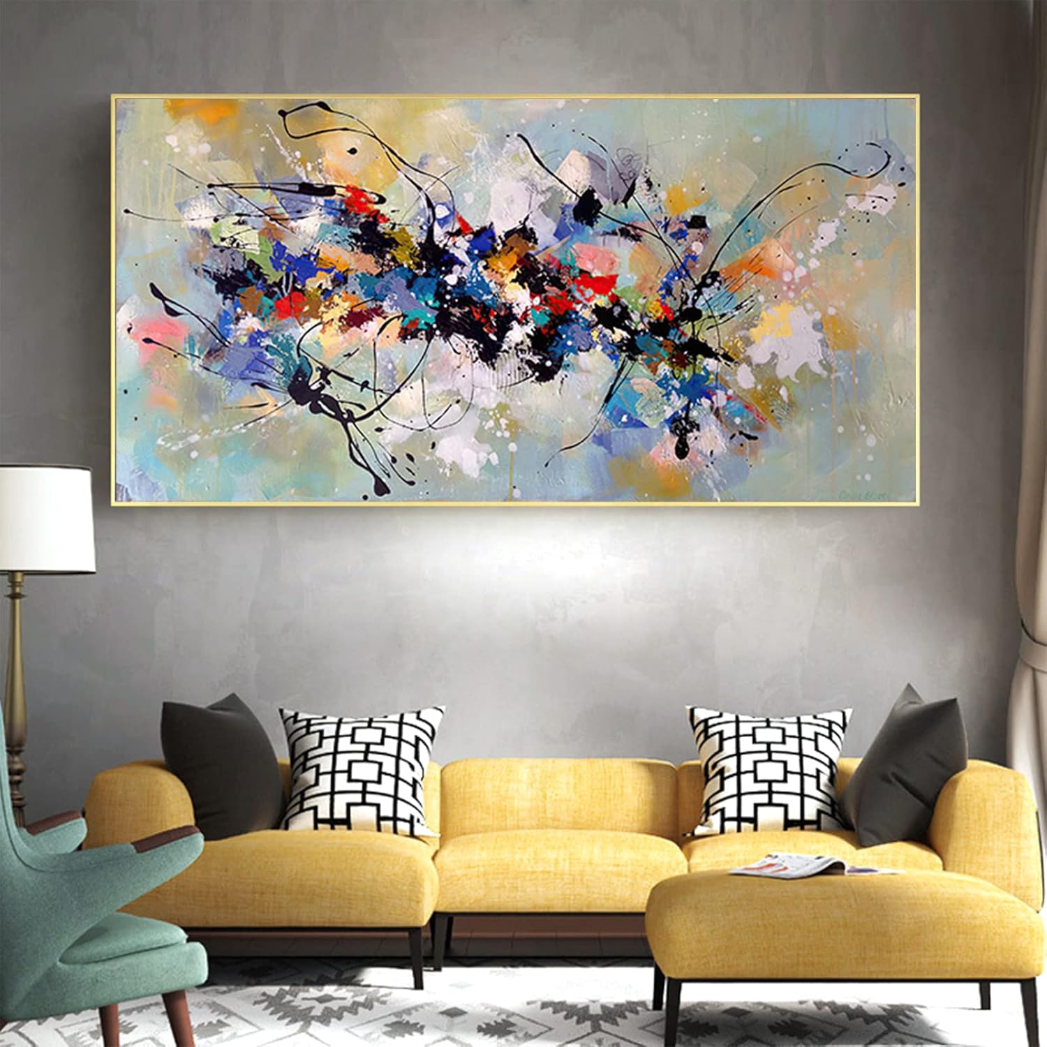 ERTLKP Modern Colour Graffiti Wall Art Poster Living Room Decorative