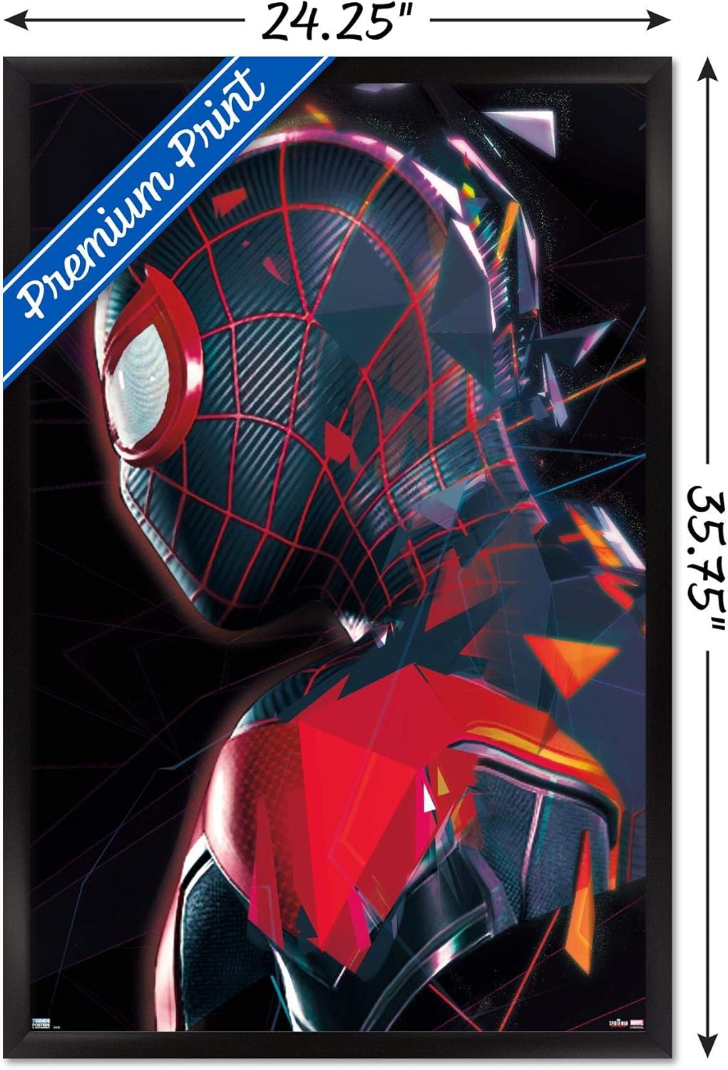 Amazon Co Jp Trends International Marvel S Spider Man Miles Morales プロフィールウォールポスター 22 35インチ X 34インチ ブラックフレームバージョン ホーム キッチン