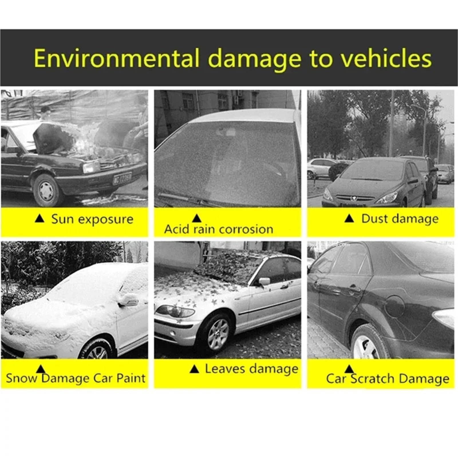 Funda de Coche Parasol Universal para Coche, protección contra el Polvo y el Sol, con Tiras Reflectantes, para Hatchback, sedán y SUV. Funda de Coche Exterior(XXL-5.3X2.0X1.50M,Silver)