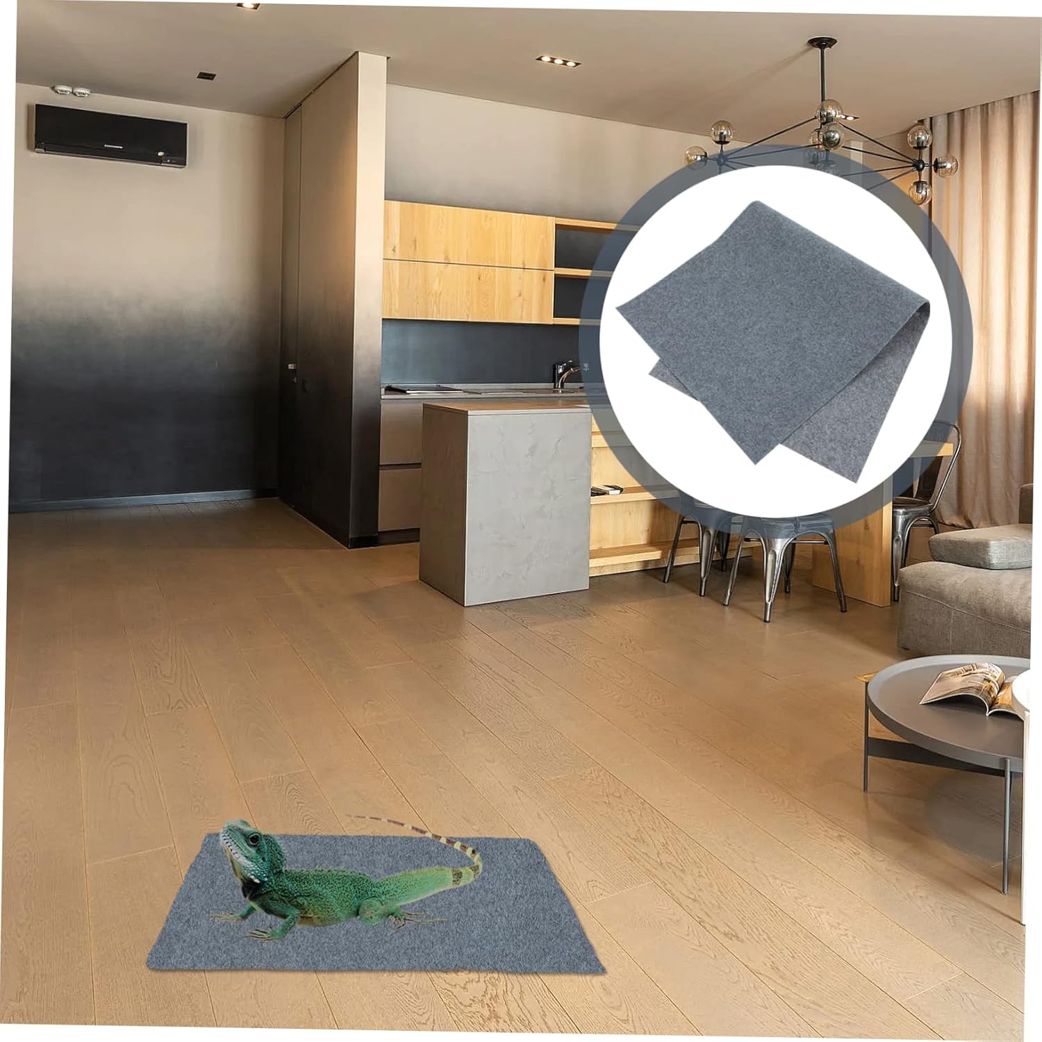 1pc Reptile Carpet Mat Polyester Liner for Tortoise Reptile Enclosures Easy to Clean Gray Basking Pad for Optimal Comfort