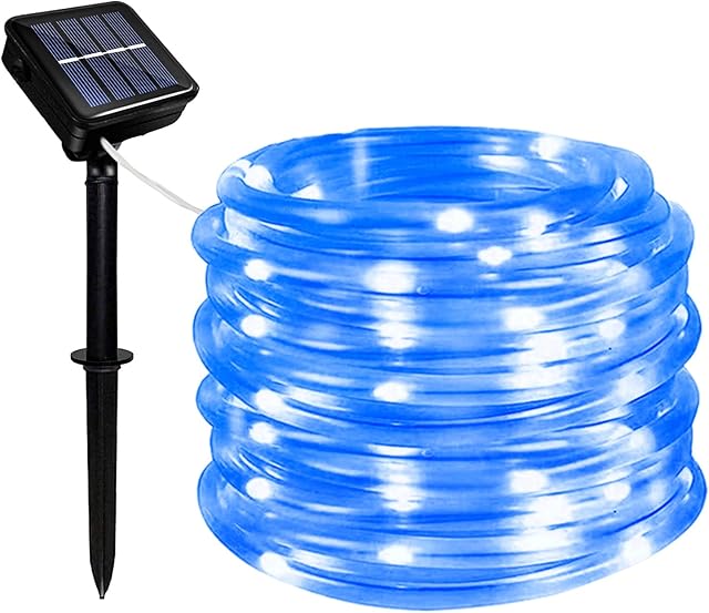 Micacorn Solar String Lights Outdoor Rope Lights, Solar Fairy String Lights 39ft 8 Modes 100 LED Solar Waterproof Tube Light for Swimming Pool Wedding Christmas Party Holiday Decorations
