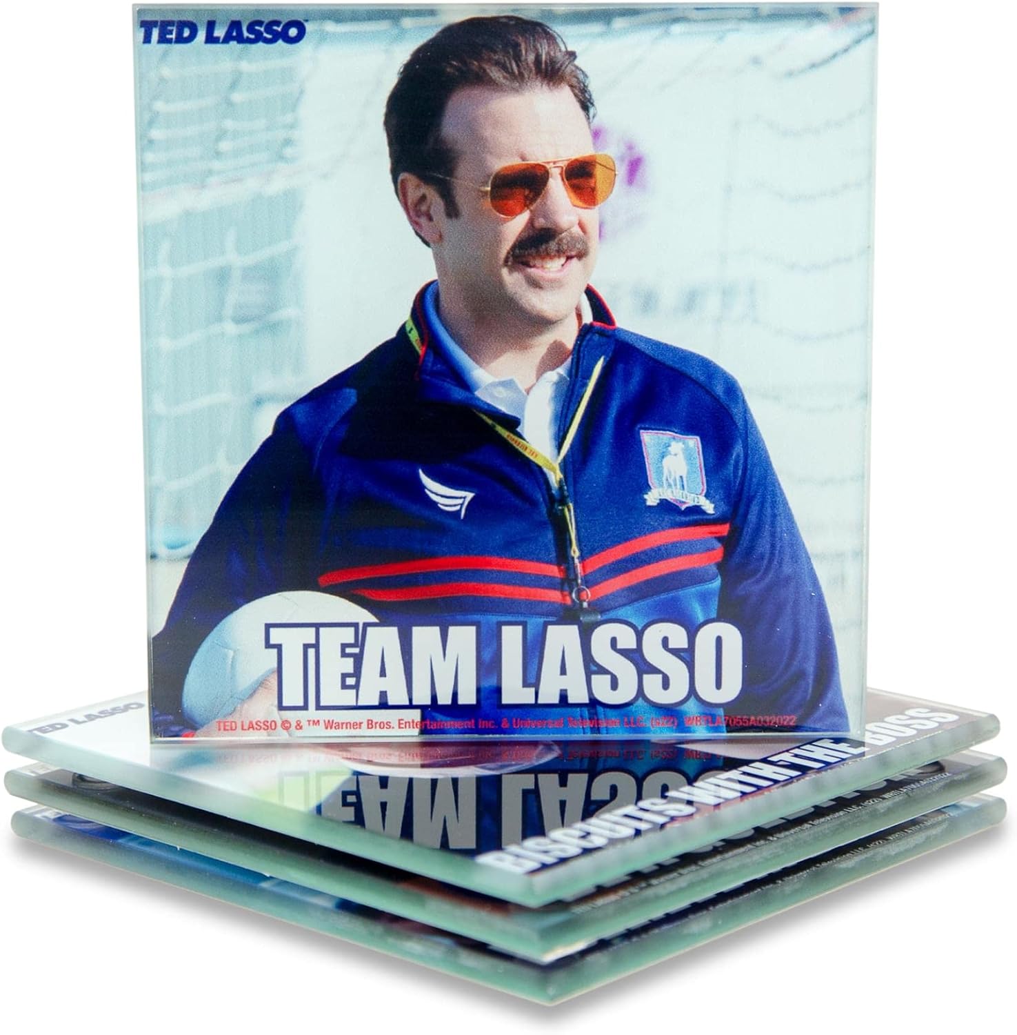 Ted Lasso Quotes Glass Drink Coasters, Set of 4 | Table Protection for Home Kitchen