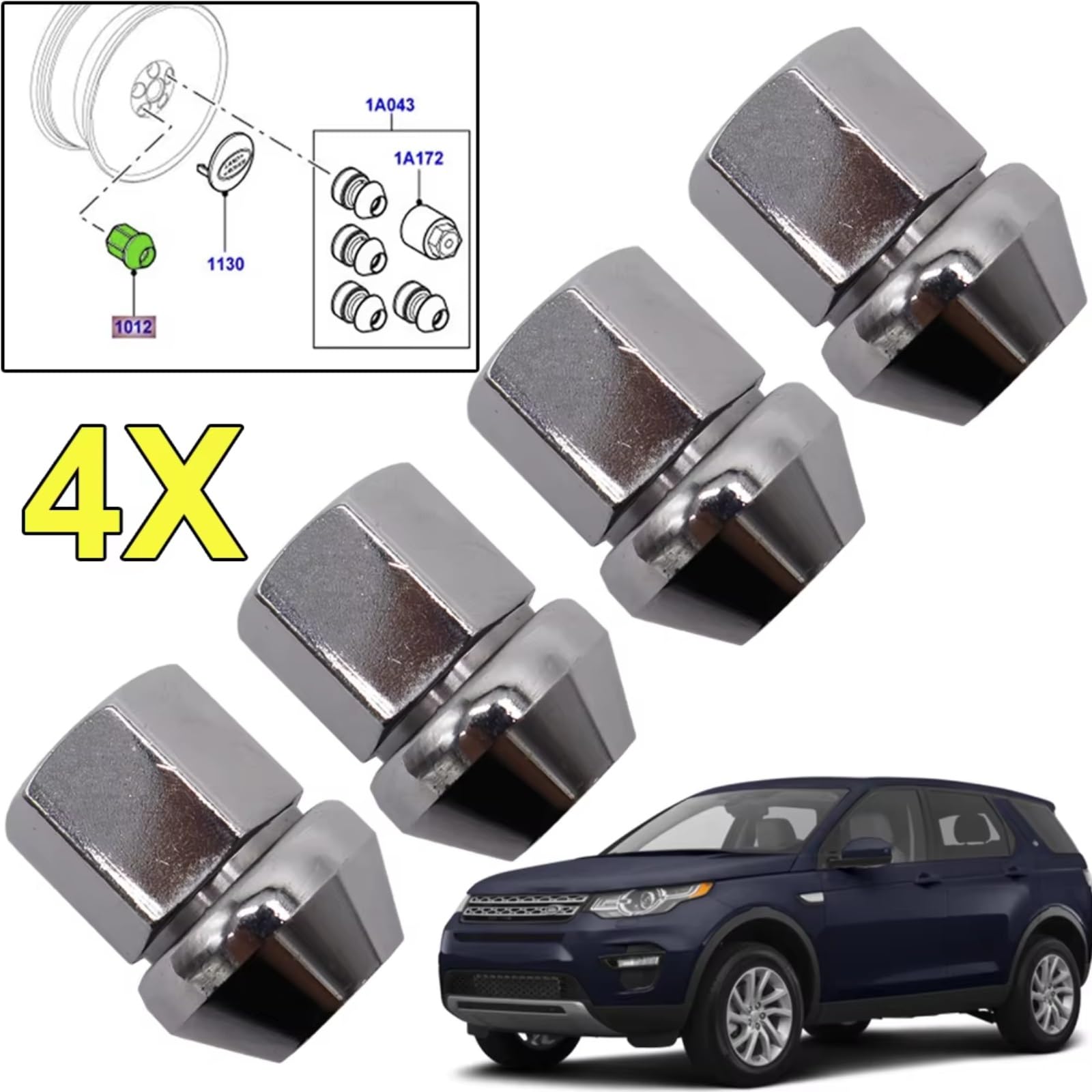 Tornillos Antirrobo Coche Compatible Con Land Para Rover Para Discovery Sport 2015-2022 Para Freelander 2 2006-2014 Tuercas De Rueda De Coche Aleación LR001381 4 Piezas