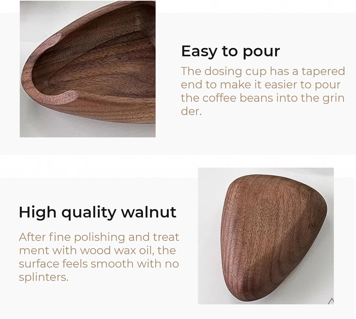 Coffee Bean Dosing Cup and 10ml RDT Spray Bottle Set | Walnut Wood Espresso Bean Weighing Cup Espresso Accessories Kit for Cafe, Home Use