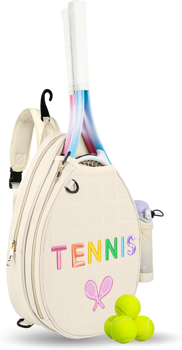 Bolsas de tenis para mujer y niña, mochila cruzada con bandolera de tenis | Bolsa de tenis resistente al agua para Pickleball, tenis, raquetbol