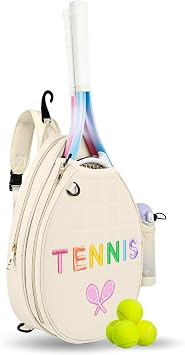NZNDB Tennis Bags for Women Girl, Tennis Sling Crossbody Backpack, Water Resistant Tennis Bag for Pickleball, Tennis, Racketball