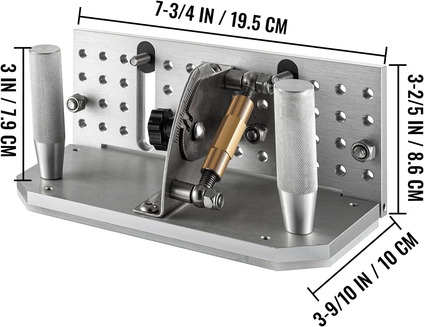 VEVOR Belt Grinder Knife Jig, 7.75" Length Sharpening Locator, 85°~115°Adjustable Angle, Belt Knife Sharpener Jig w/Dual Handles, Knife Making Angle Grind Guide for Belt Sander Machine, Regular